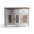 Wooden sideboard cabinet with multiple storage compartments and drawers 120 x 40 x 80cm
