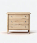 Wooden nightstand with three drawers in natural oak finish 60 x 40 x 75cm