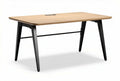 Wooden desk with black metal legs and cable management system 150 x 75 x 75cm