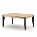 Wooden coffee table with black metal legs 120 x 60 x 45cm
