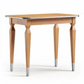 Wooden dining table with chrome legs 80 x 50 x 75cm rectangular design