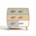 Wooden nightstand with four drawers in pastel colors 45 x 40 x 30cm
